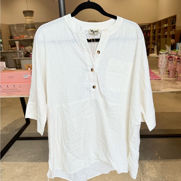 Show me your mumu White Button-Down Cover up  Shirt - Picture 4 of 4